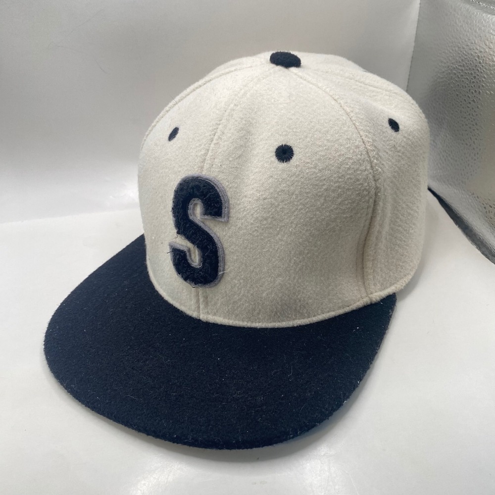 Pittsburgh Steelers Melonwear S Patch Snapback Hat OSFA Cream Black Felt NFL Cap